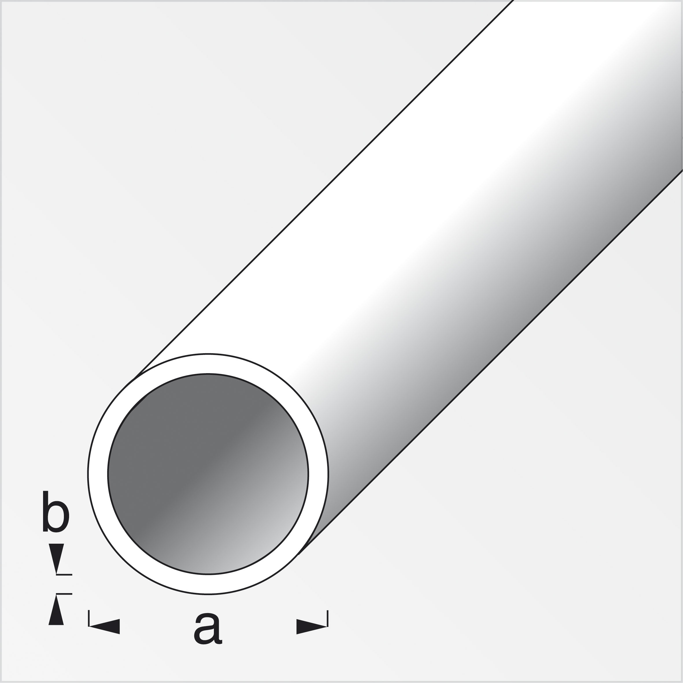 alfer® Rundrohr Stahl kaltgewalzt, Stahlgrau 1 m, 10 × 1 mm
