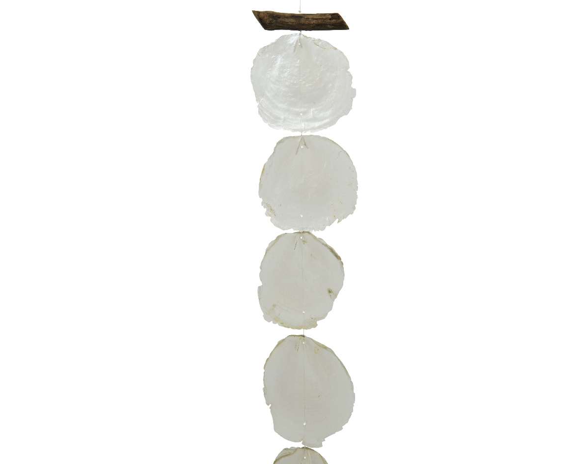 Kaemingk Girlande mit Capizscheiben, Weiß, 180 cm