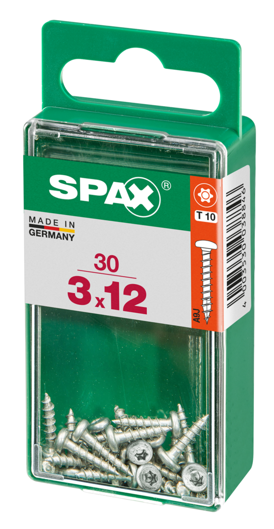 SPAX® Universalschraube Halbrundkopf T-STAR plus® Vollgewinde 3x12 mm 30 Stück