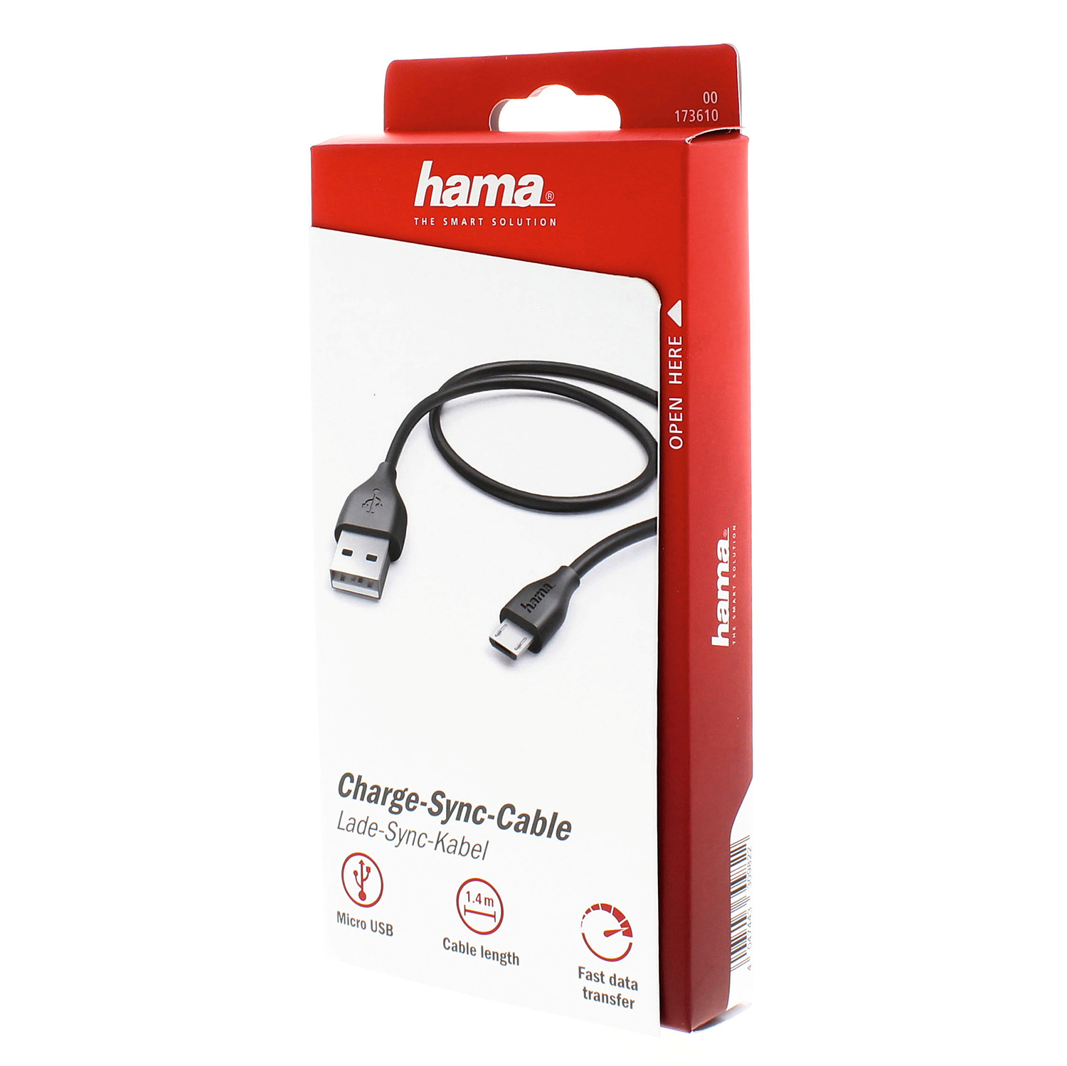 Hama Lade-/Datenkabel, Micro-USB, 1,4 m, Schwarz