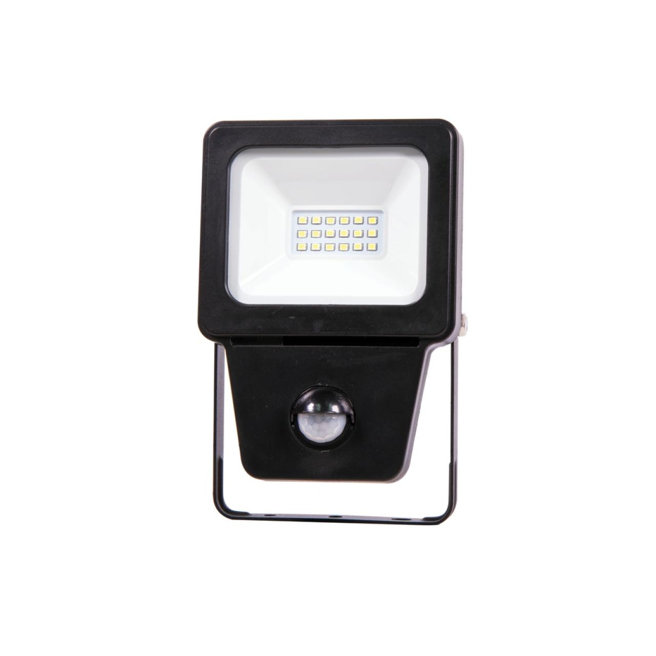 uniTEC LED-Strahler mit Bewegungsmelder 10 W, 6500 K, 800 lm, IP44, Schwarz