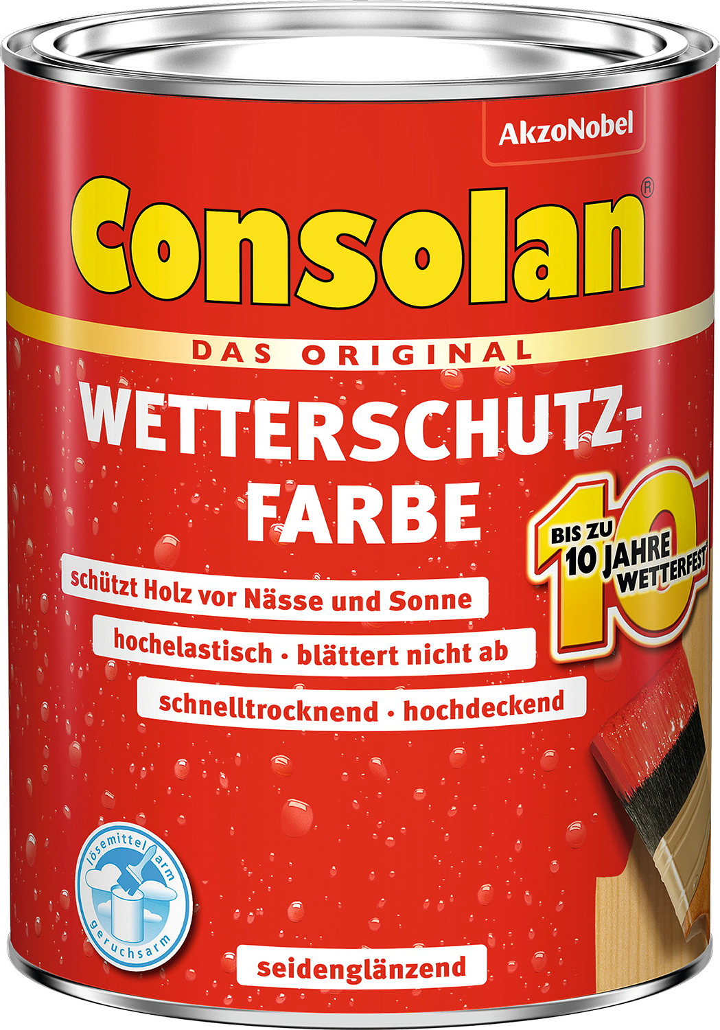 Consolan Wetterschutz-Farbe Schwedenrot 750 ml