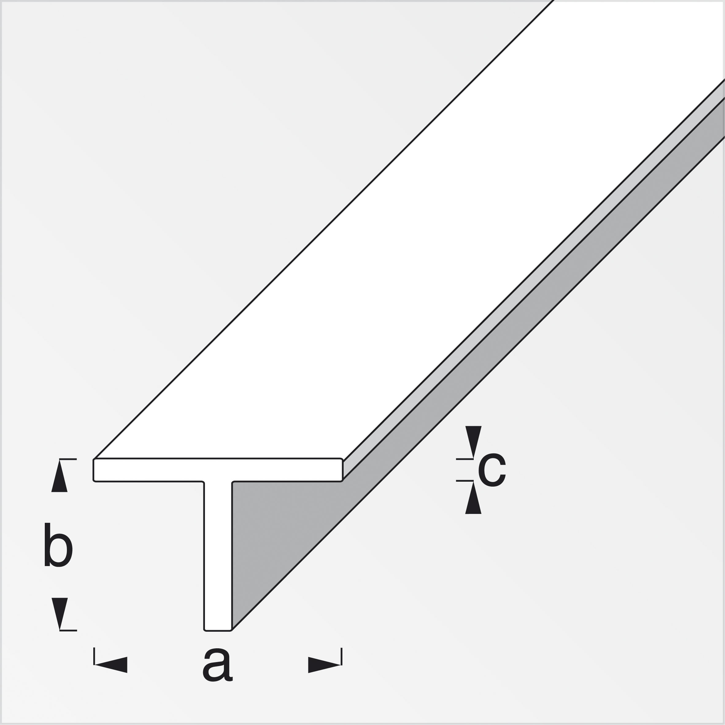 alfer® T-Profil Stahl warmgewalzt, Stahlgrau 1 m, 25 × 25 × 3,5 mm