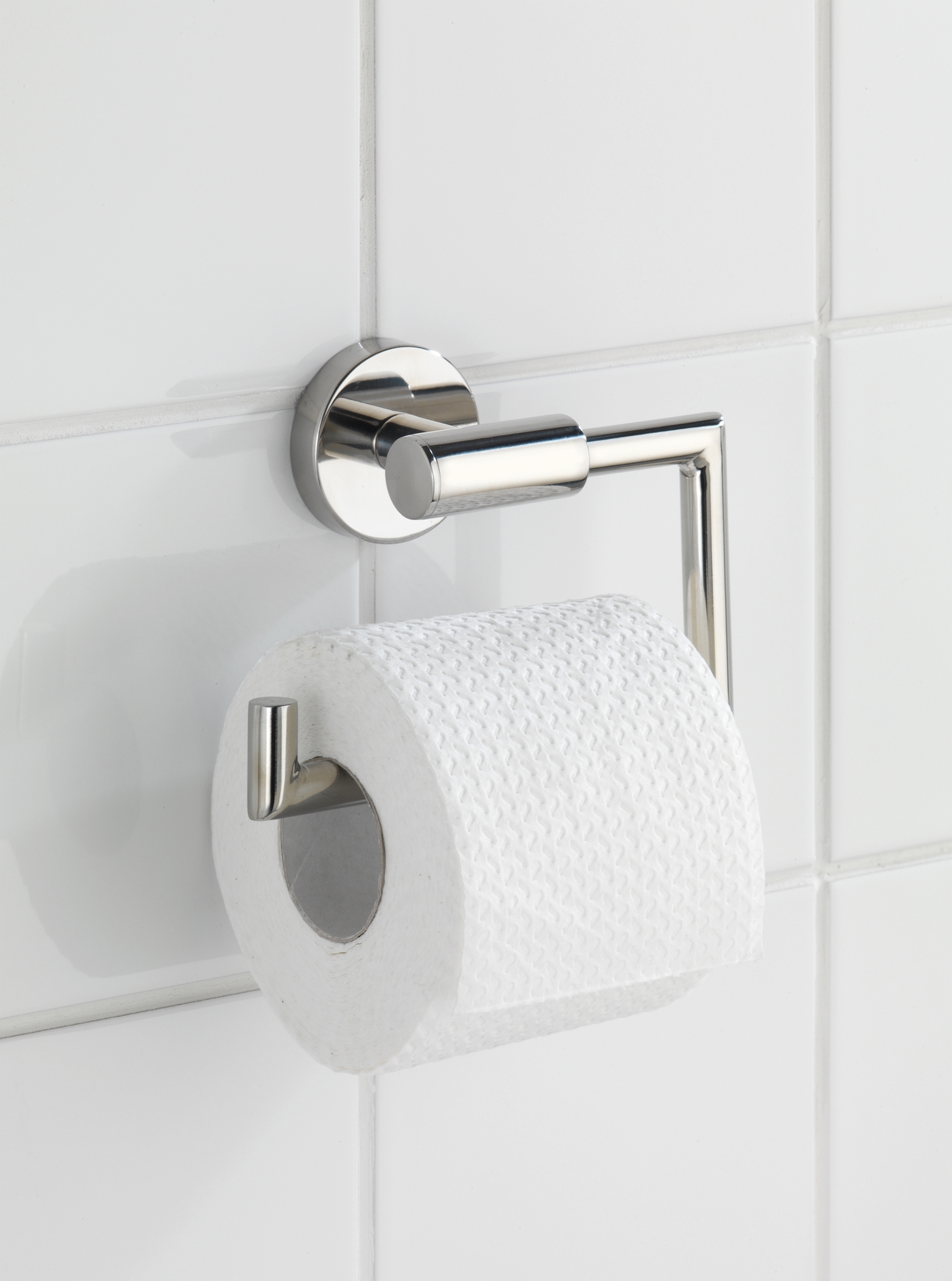 Wenko Toilettenpapierhalter Bosio 15 x 10,5 x 6,5 cm, ohne Deckel, silber glänzend