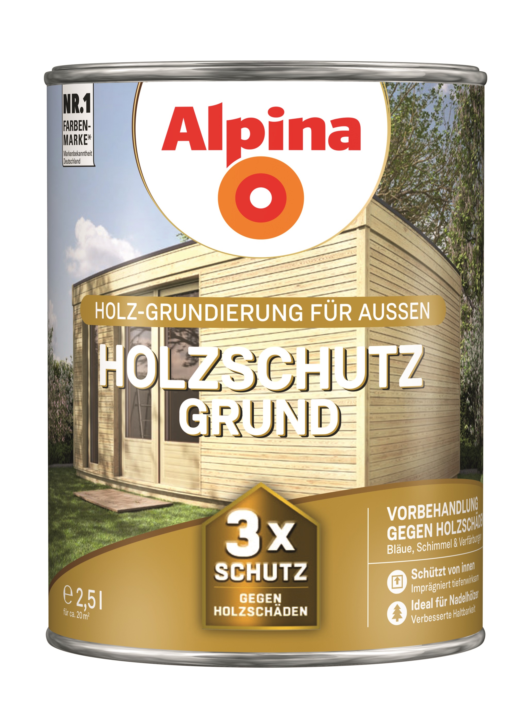 Alpina Holzschutz-Grund - Farblos 2,5 L