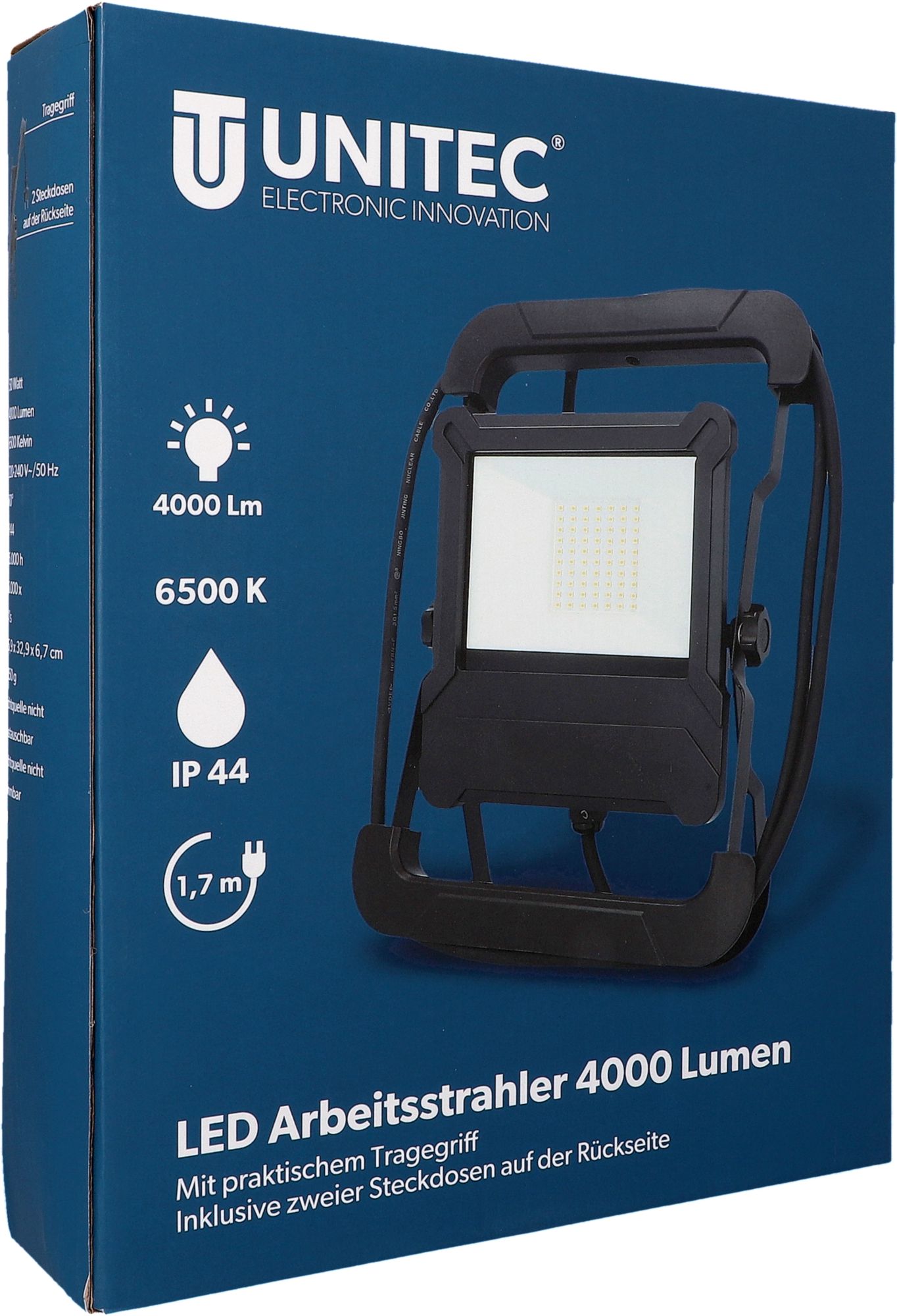 uniTEC LED-Arbeitsstrahler tragbar 50 W,  6500 K, 4000 lm, IP44