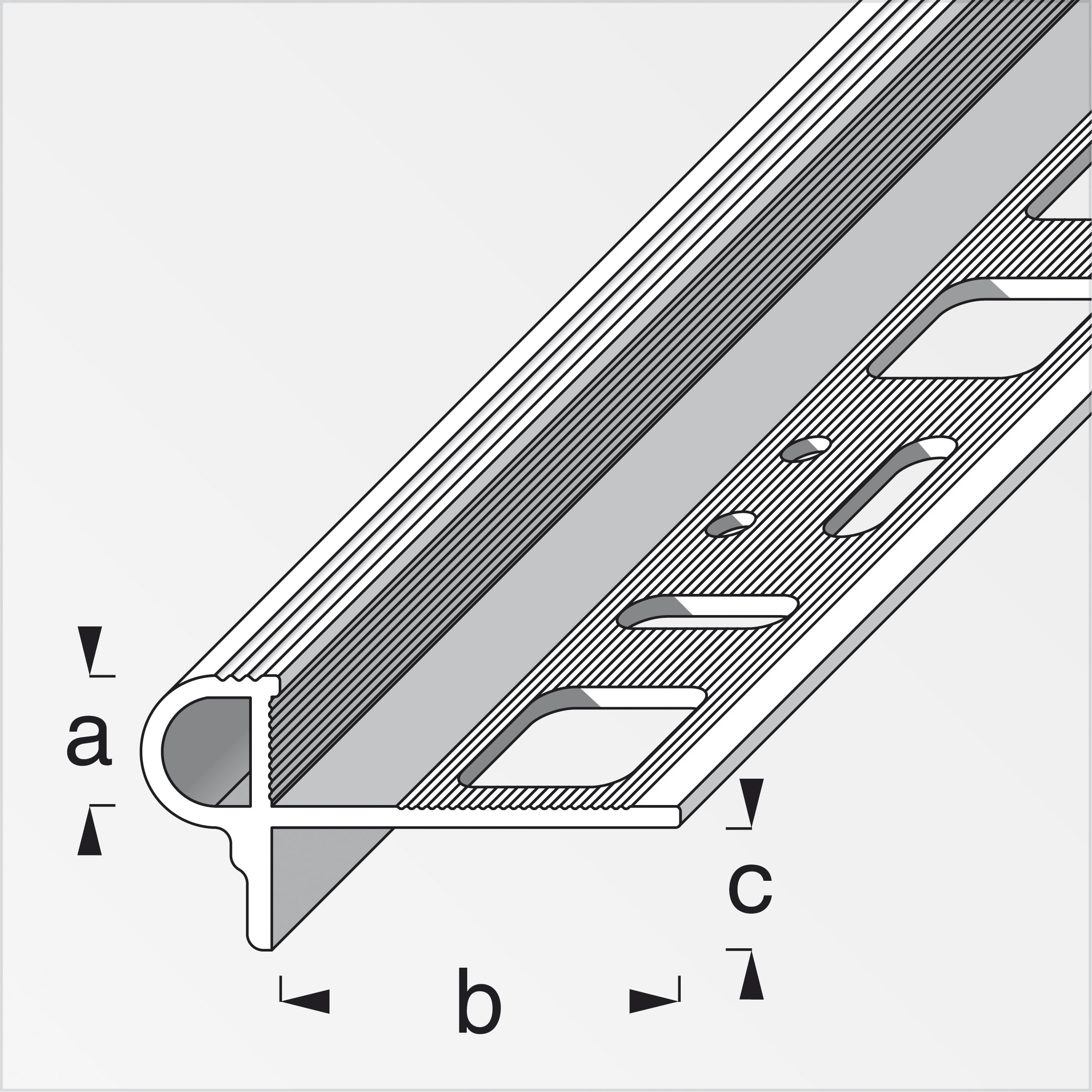 alfer® Treppenkantenprofil ''Florentiner'', Alu eloxiert, Messing 1 m, 8 × 24,5 × 7,5 mm