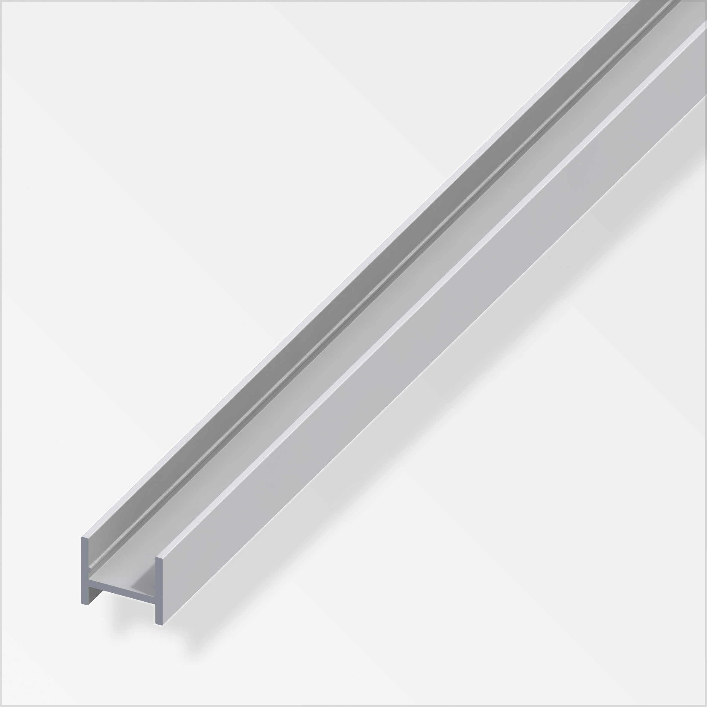 alfer® H-Profil Alu eloxiert, Silber 1 m, 14 × 13,5 × 1,5 mm