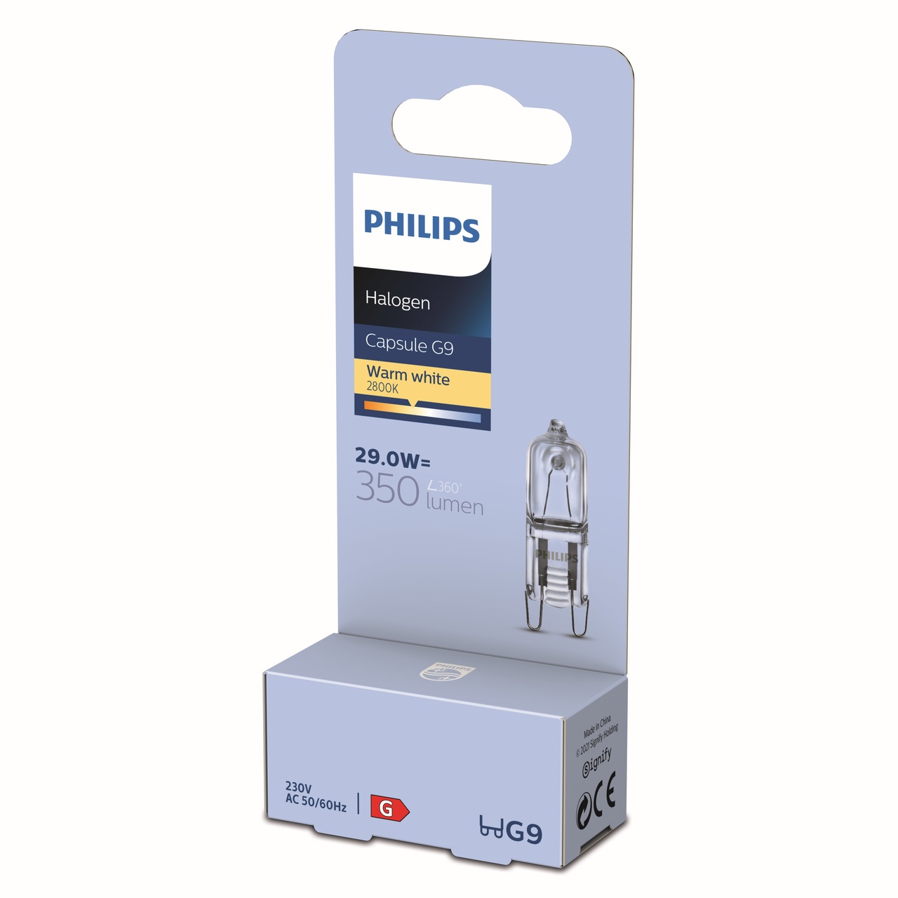 PHILIPS EcoHalo Brenner G9, 29.0 W, 2800 K, 350 lm, dimmbar