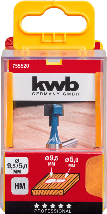kwb T-Nutenfräser HM (Aufhängeschlitzfräser), Ø 5/9,5 mm
