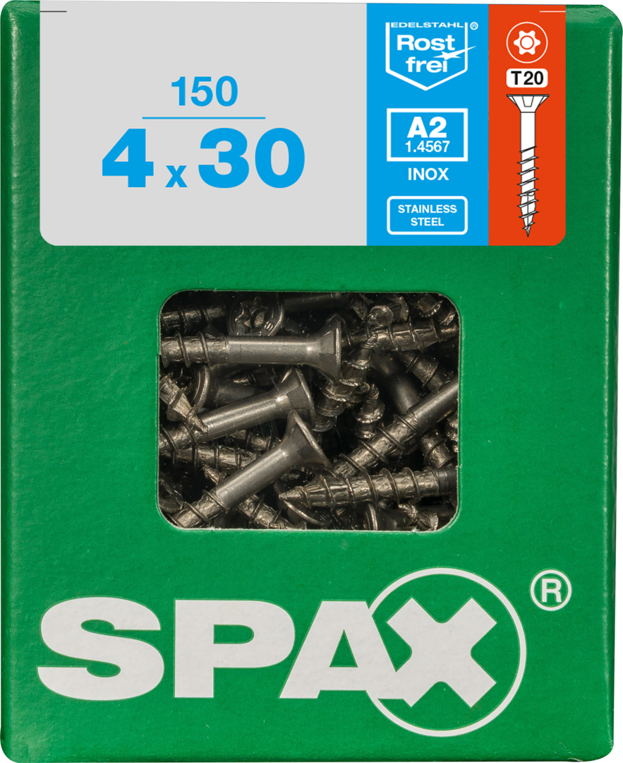 SPAX® Edelstahlschraube Senkkopf T-STAR plus® Teilgewinde 4x30 mm 150 Stück