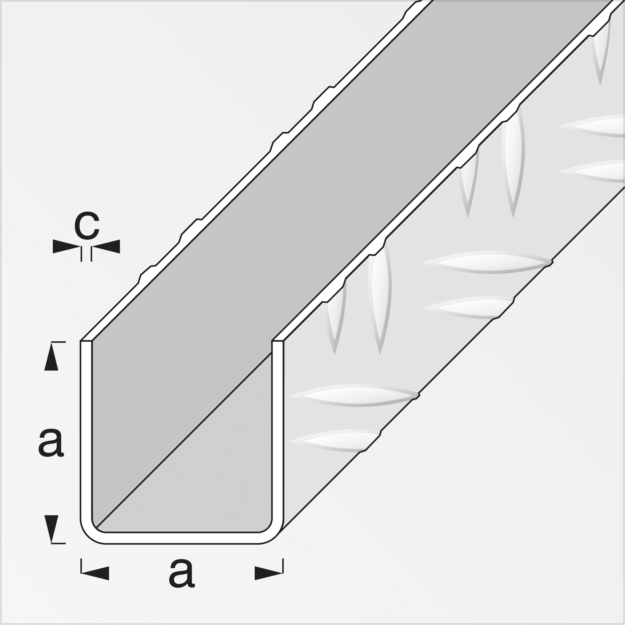 combitech® Riffelblech-U-Profil Alu blank 1 m, 29,5 mm
