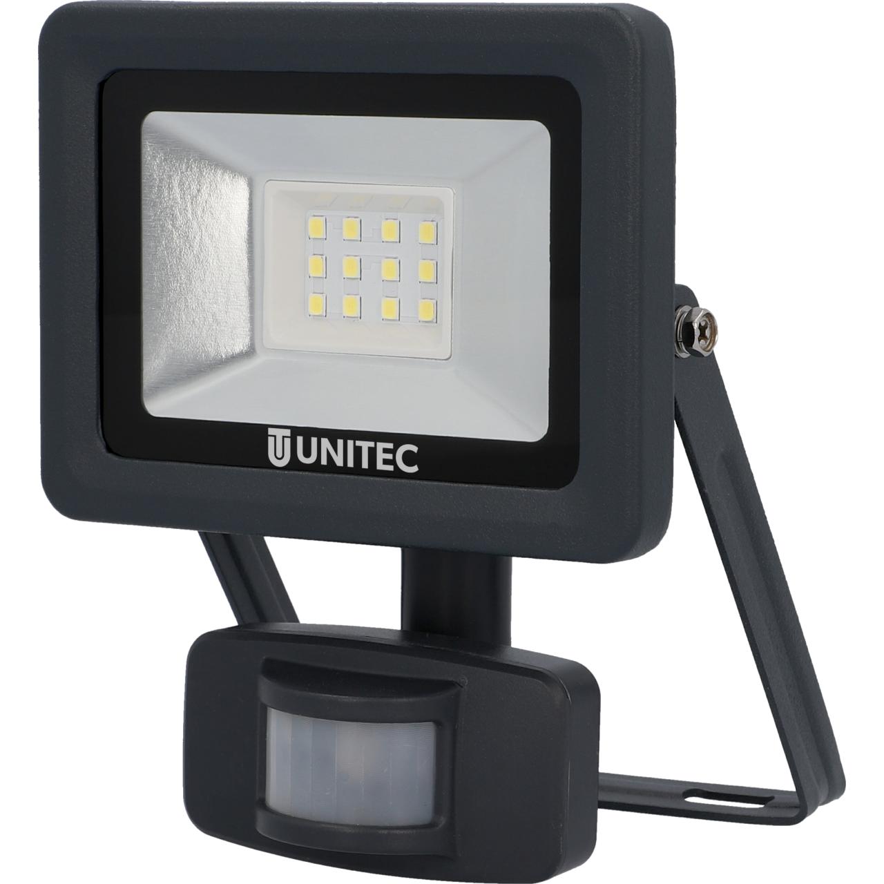 uniTEC LED-Strahler mit Bewegungsmelder 10 W, 6500 K, 850 lm, Anthrazit