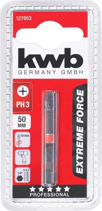 kwb EXTREME FORCE Bits, 50 mm, PH 3