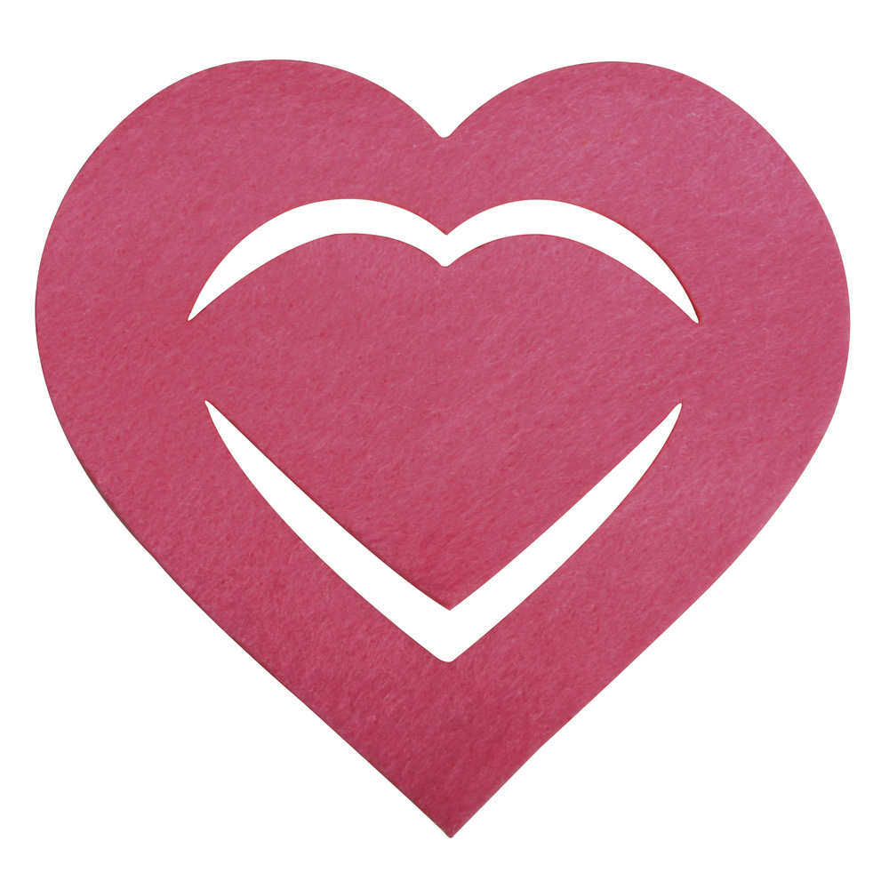 Rayher® Filz Manschette für Servietten Herz 10,5x10x0,2 cm Pink 6 stück