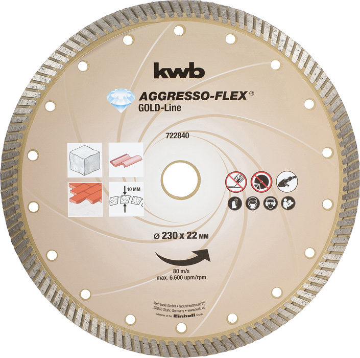 kwb AGGRESSO-FLEX® Gold-Line DIAMANT Trennscheiben, ø 230 x 22 mm