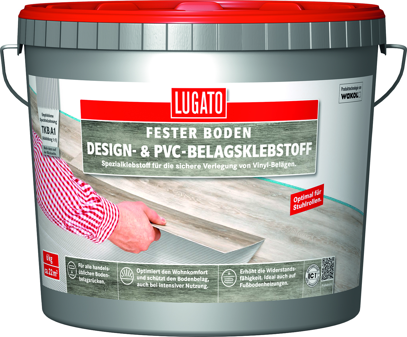 LUGATO Fester Boden Design- & PVC-Belagsklebstoff, 3 kg