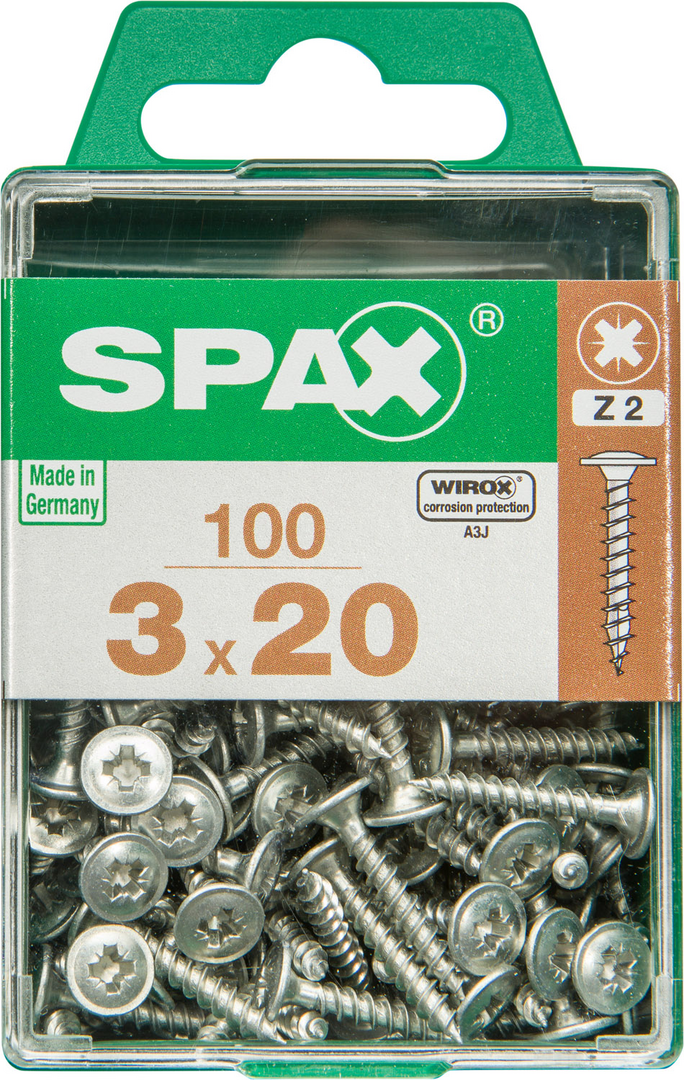 SPAX® Universalschraube Rückwandkopf Kreuzschlitz Z Vollgewinde 3x20 mm 100 Stück