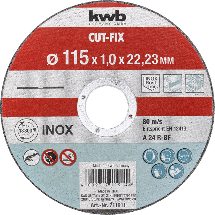 kwb CUT-FIX® Trennscheiben extra dünn, Metallbearbeitung, Ø 115 x 22 mm
