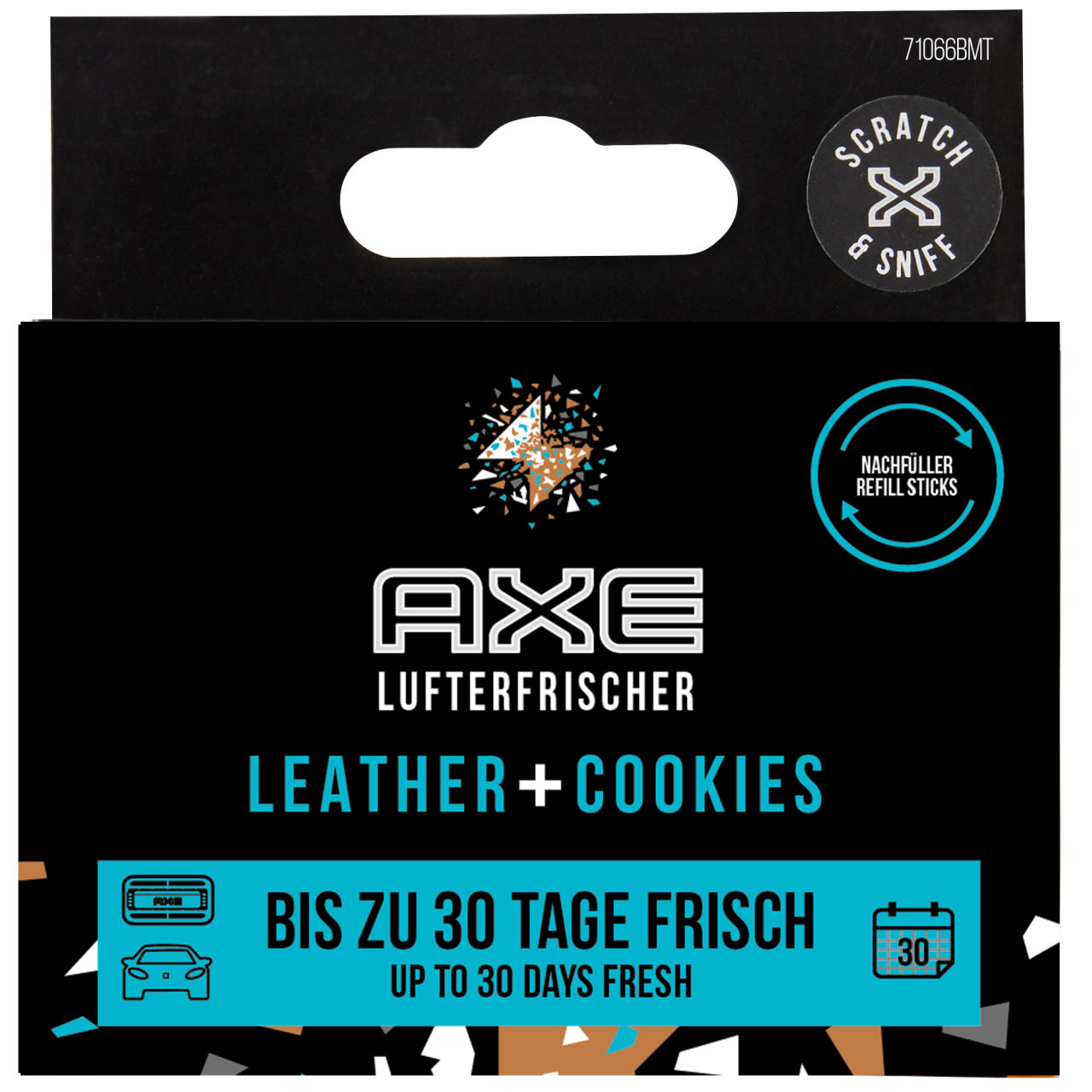 AXE Lufterfrischer Nachfüller Leather + Cookies, 2 Refill Sticks für REFILLABLE VENT Car Freshener