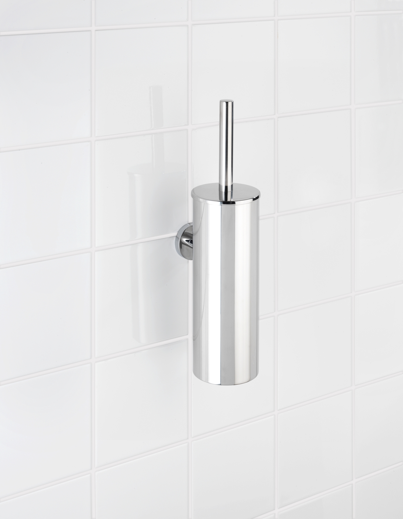 Wenko WC-Garnitur Bosio 9 x 40,5 x 13 cm, silber glänzend/weiß