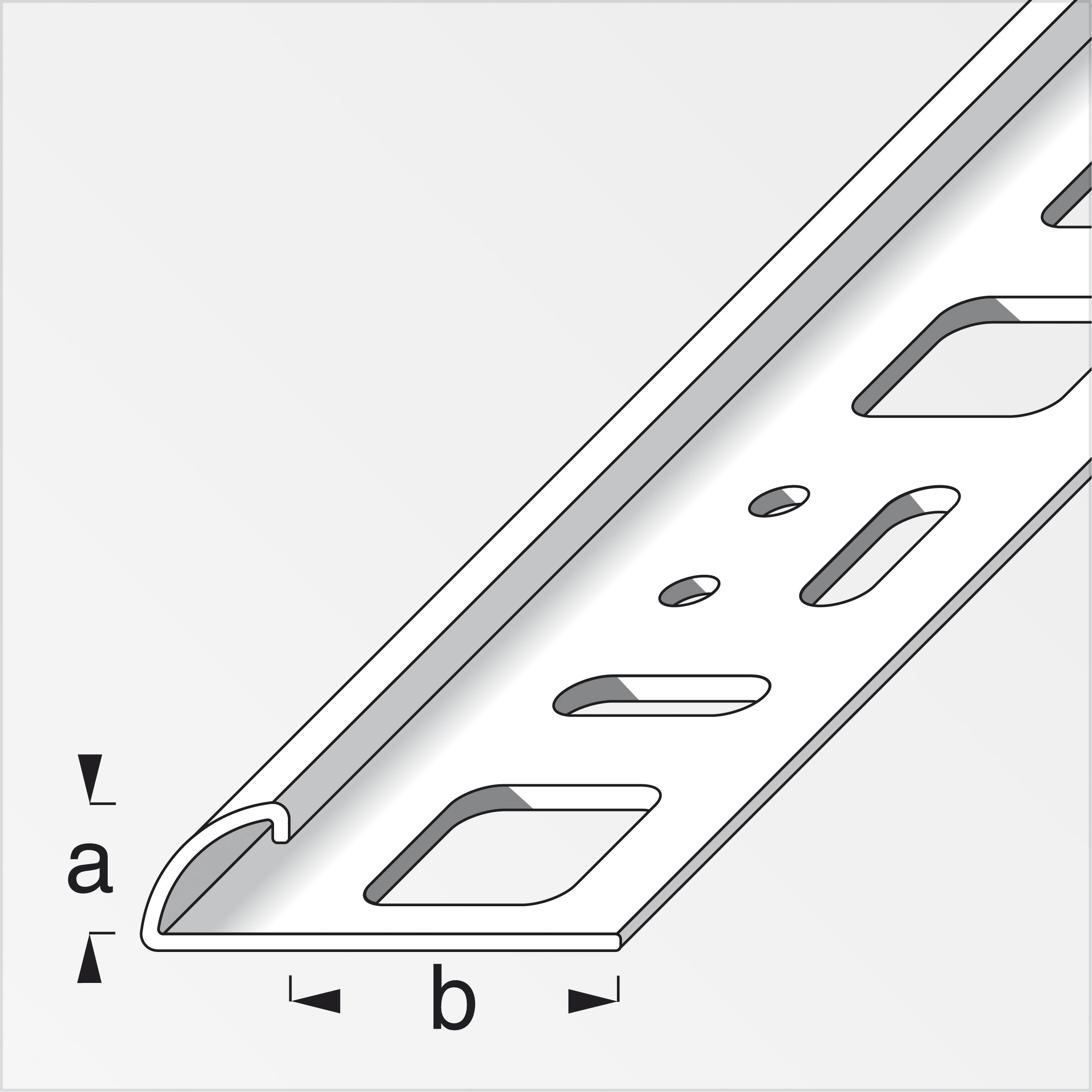alfer® Viertelkreis-Abschlussprofil Edelstahl, 1 m, 8 × 21 mm