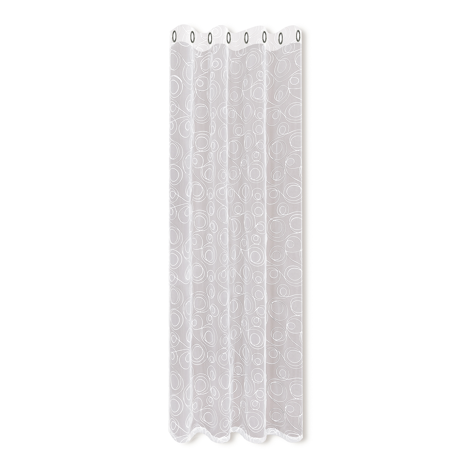 Gerster Ösenschal Bändchenstickerei, 140 × 235 cm, Weiß