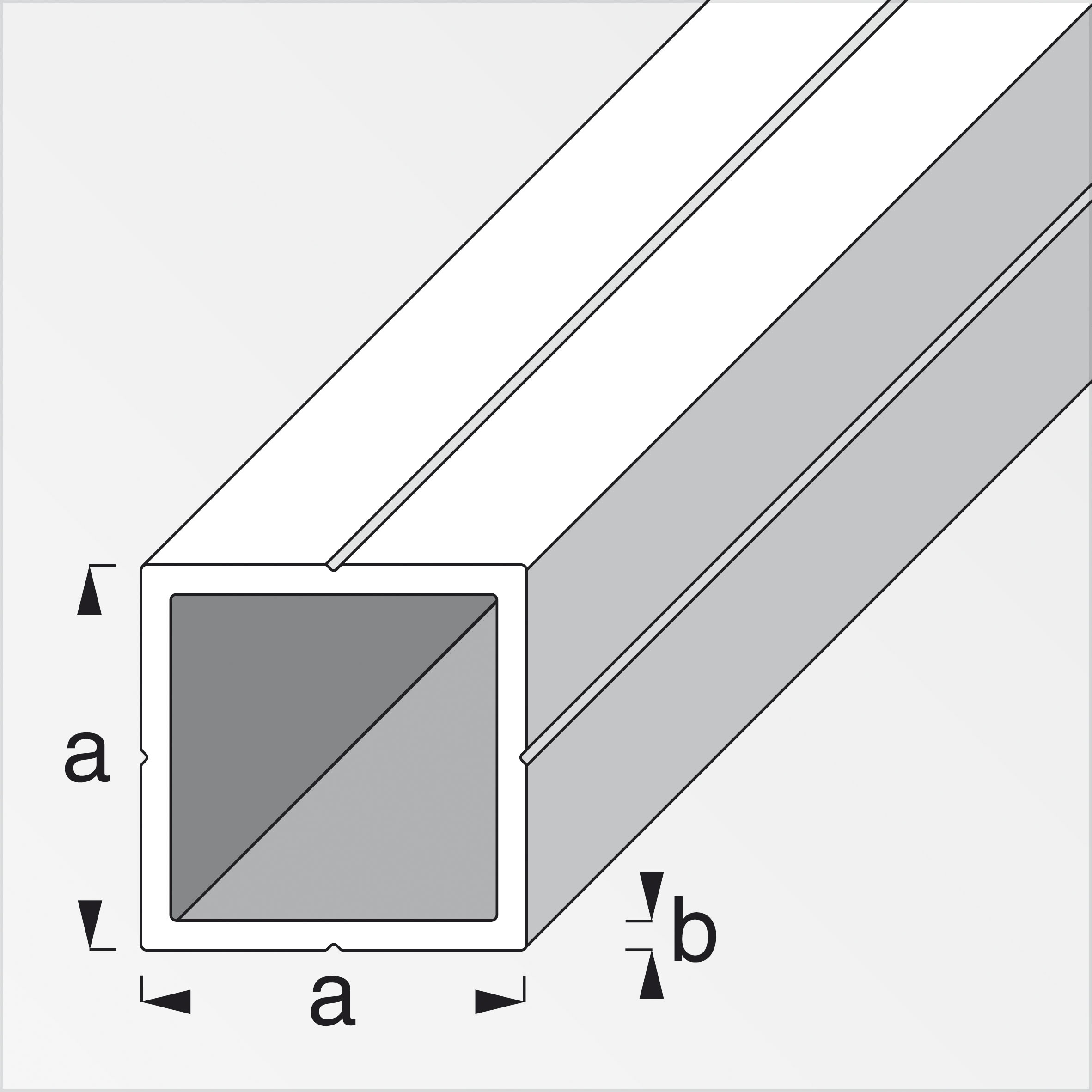 combitech® Vierkantrohr Alu blank 1 m, 7,5 × 7,5 × 1 mm