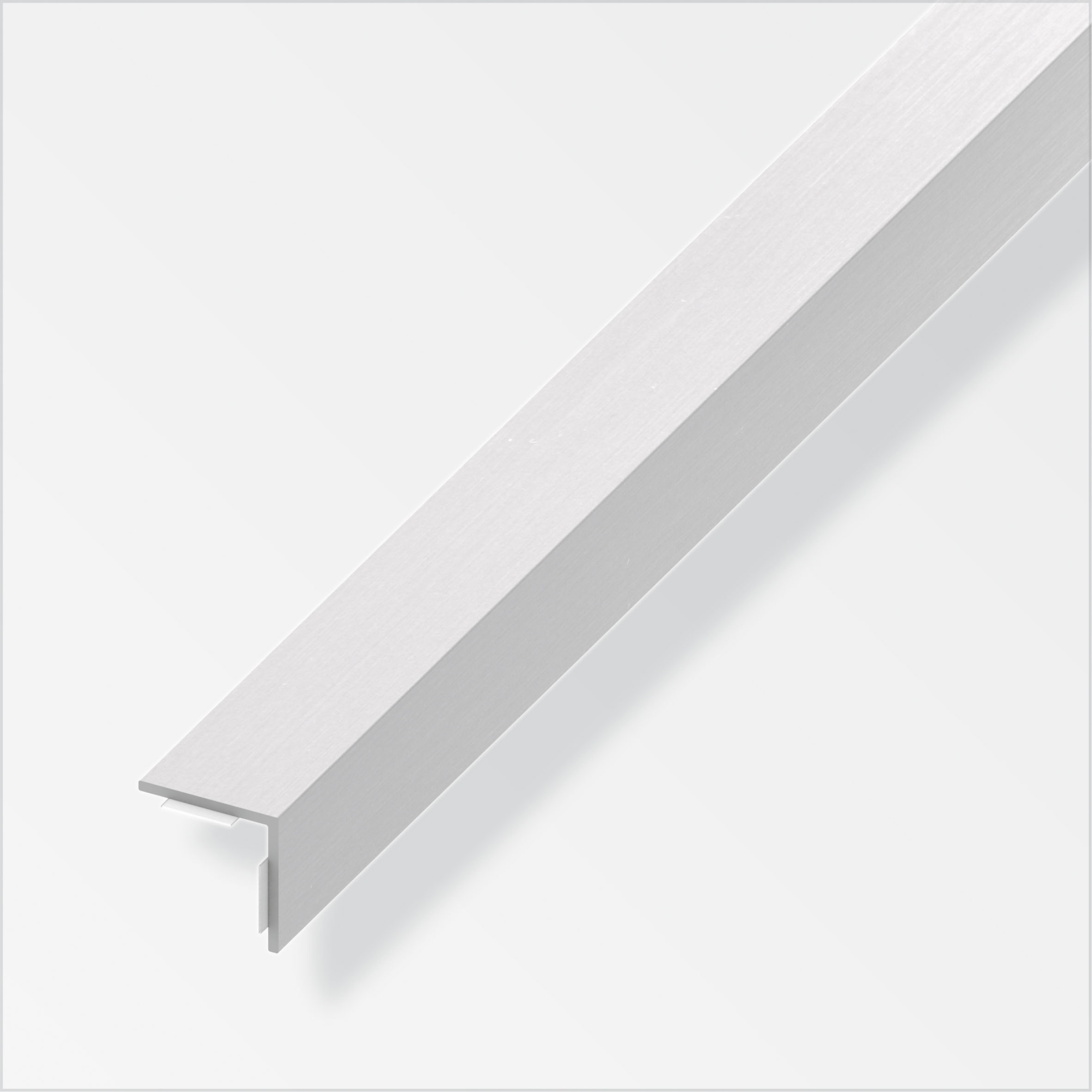 alfer® Winkel gleichschenklig, selbstklebend, Kunststoff heißgeprägt, Edelstahloptik 1 m, 20 × 20 × 1,5 mm