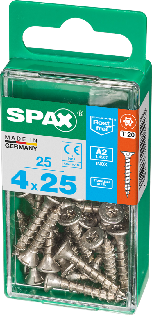 SPAX® Edelstahlschraube Senkkopf T-STAR plus® Vollgewinde 4x25 mm 25 Stück