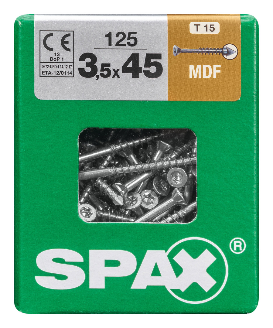 SPAX® MDF-Schraube Senkkopf T-STAR plus® Teilgewinde 3,5x45 mm 125 Stück