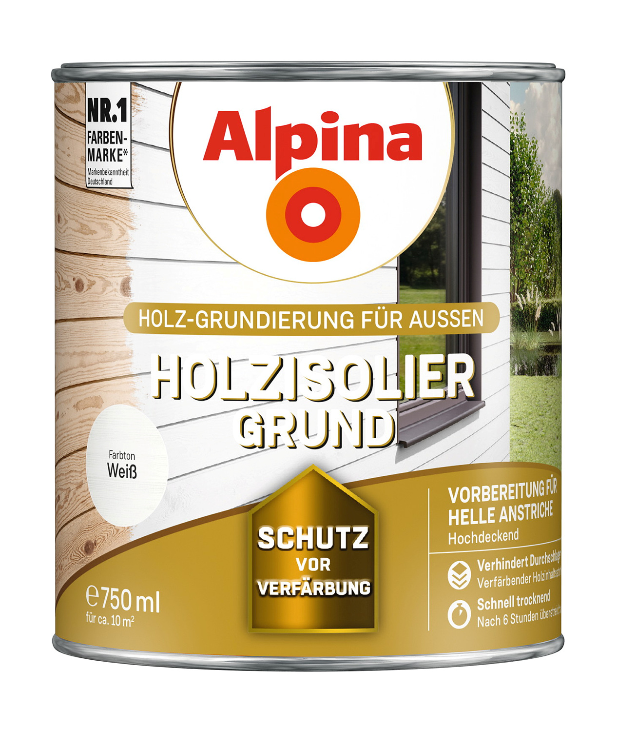 Alpina Holzisolier-Grund - Weiß 750 ml