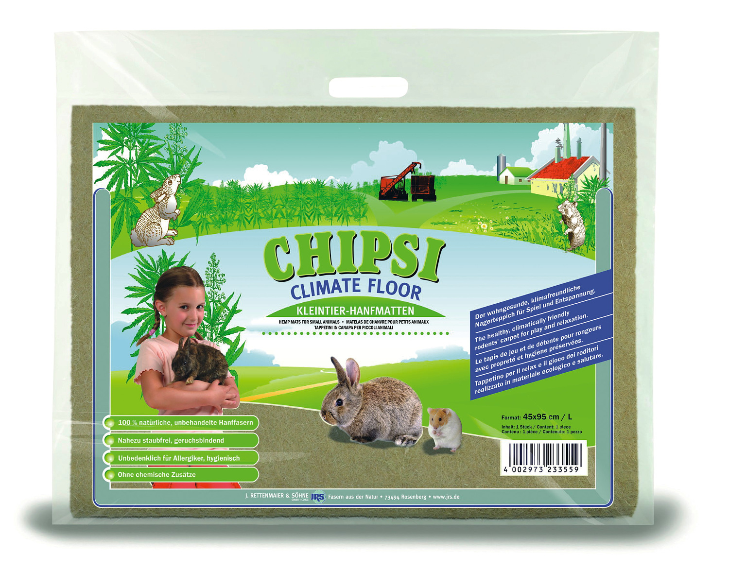 JRS Chipsi® Climate Floor Kleintier-Hanfmatten Größe L