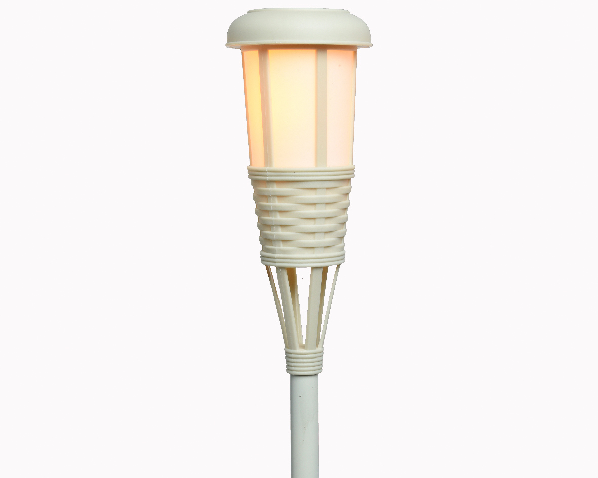 Lumineo LED Solar Stabbeleuchtung, Fackel, Off-Weiß, 61 cm
