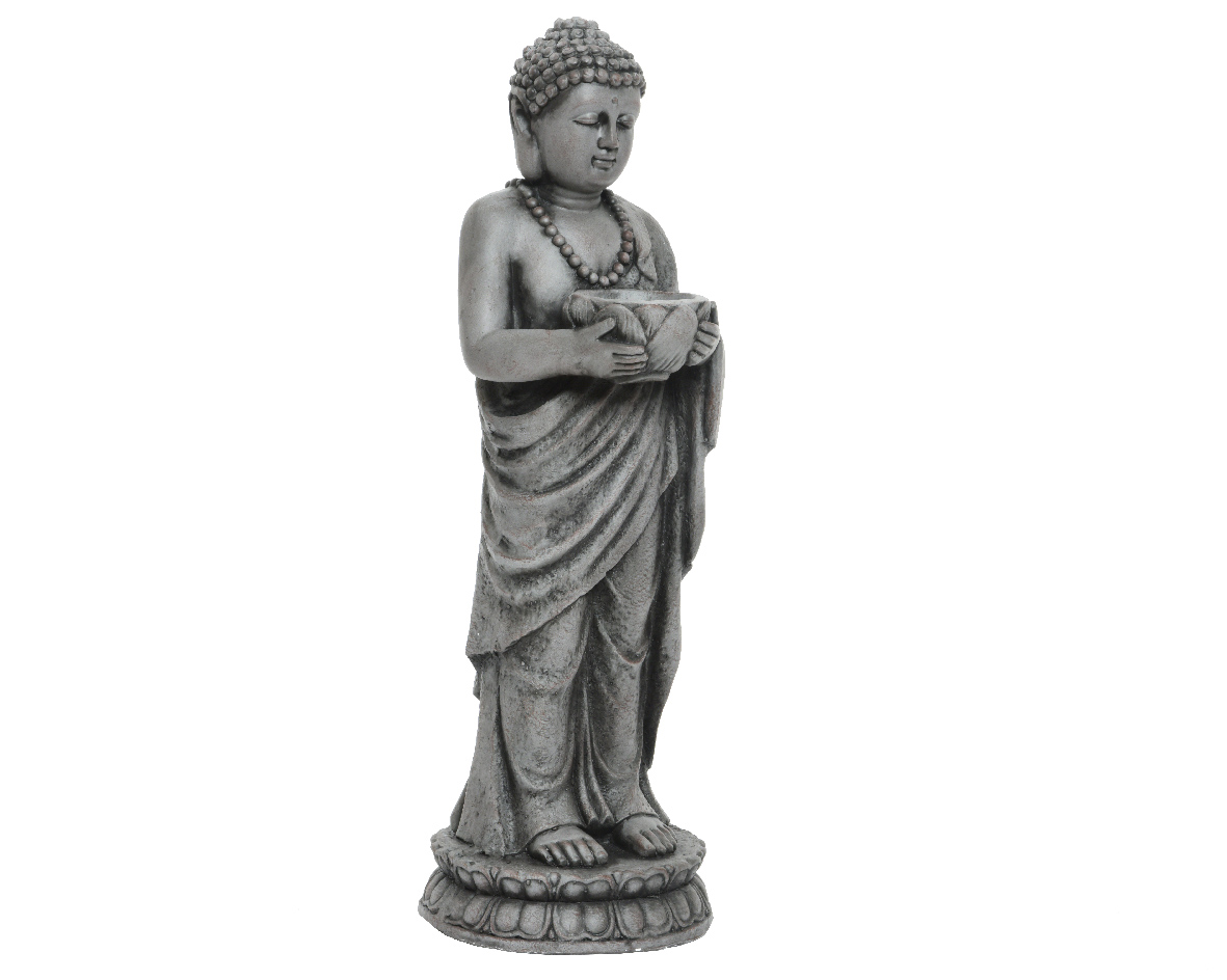 Kaemingk Statue Buddha stehend, Grau, 84,5 cm