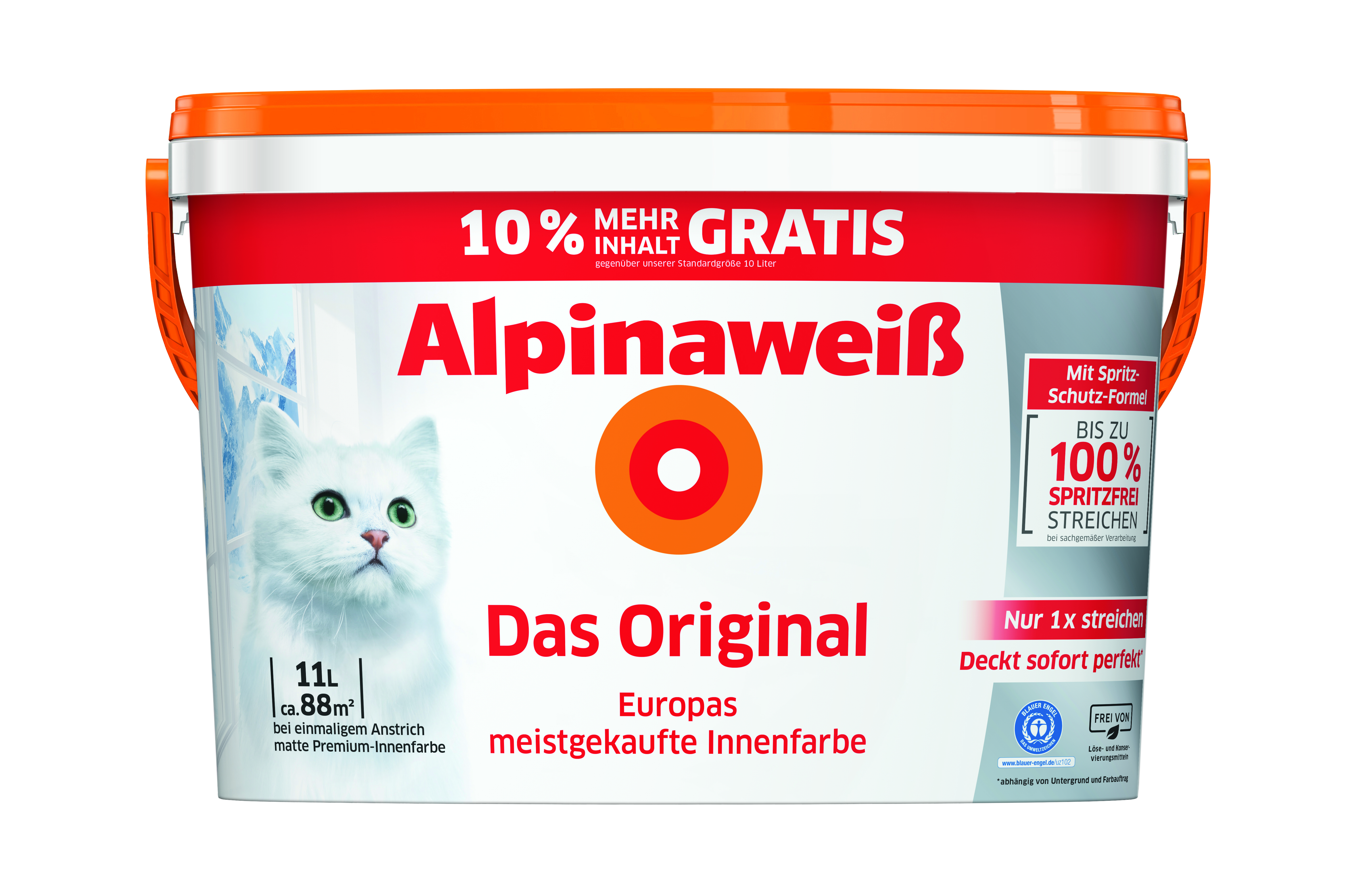 Alpinaweiß ''Das Original'' 10 Liter + 10 % gratis mehr, matt