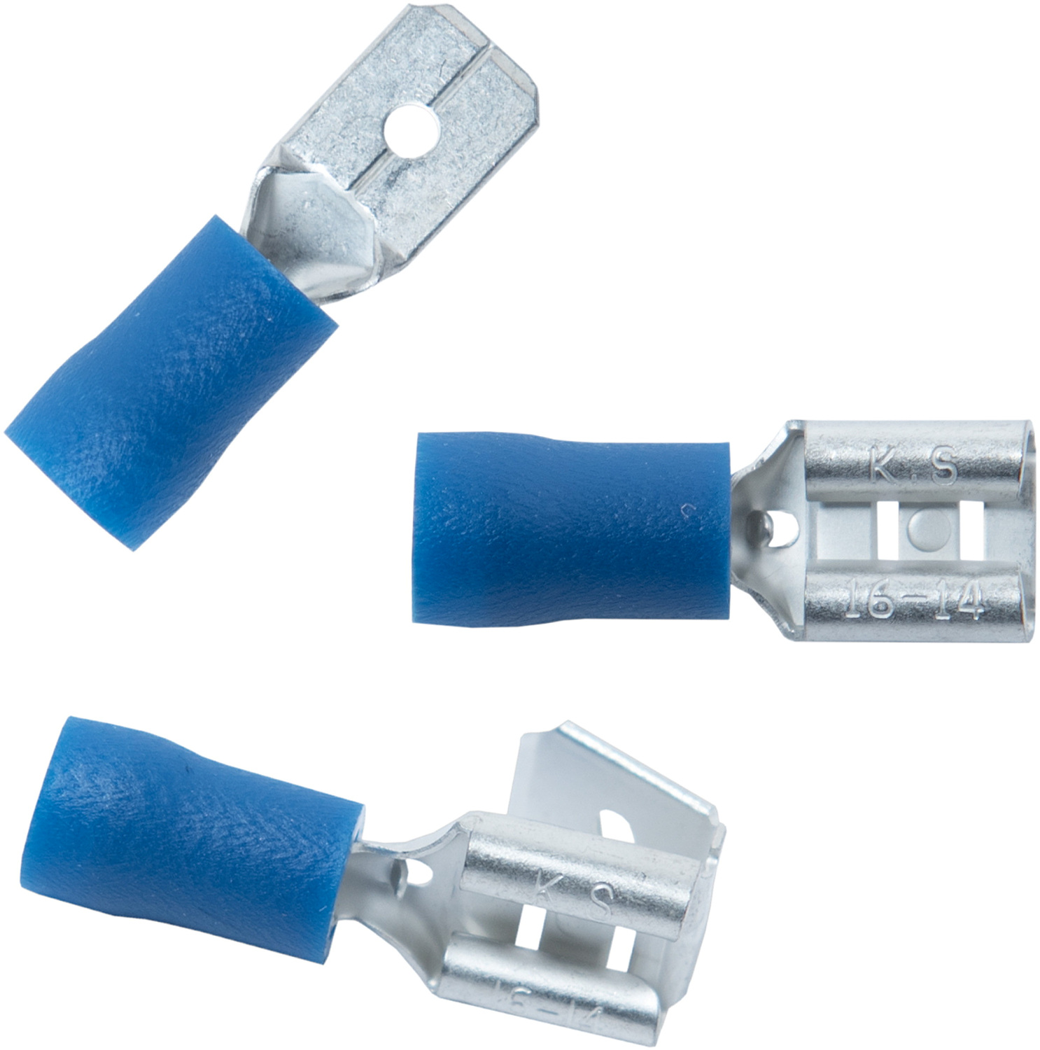 Connex Flachstecksortiment, Blau, Steckbreite 6,3 mm, 15-teilig