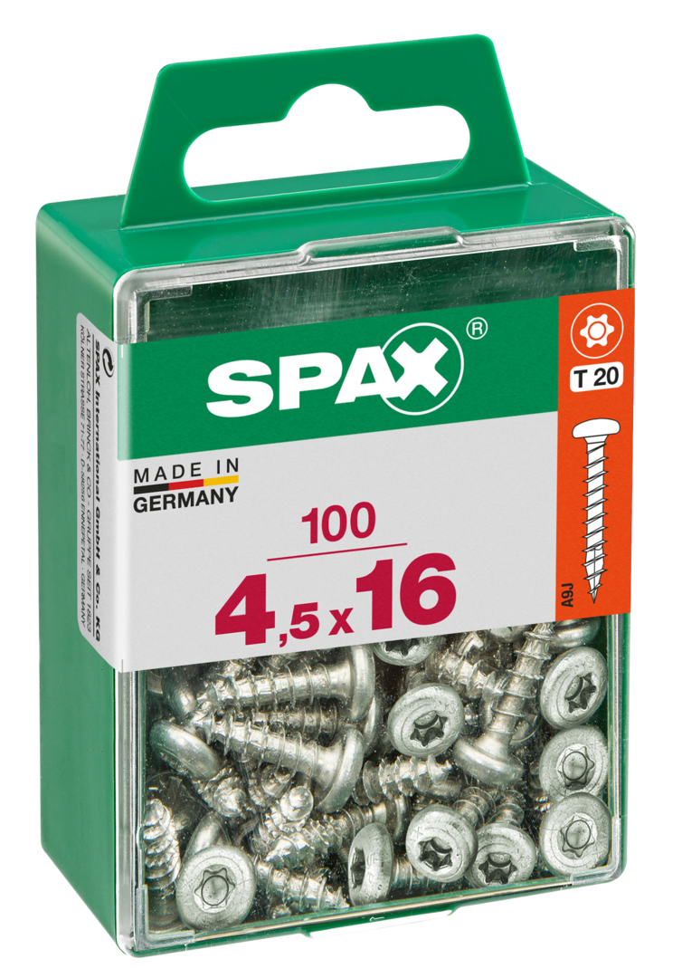 SPAX® Universalschraube Halbrundkopf T-STAR plus® Vollgewinde 4,5x16 mm 100 Stück