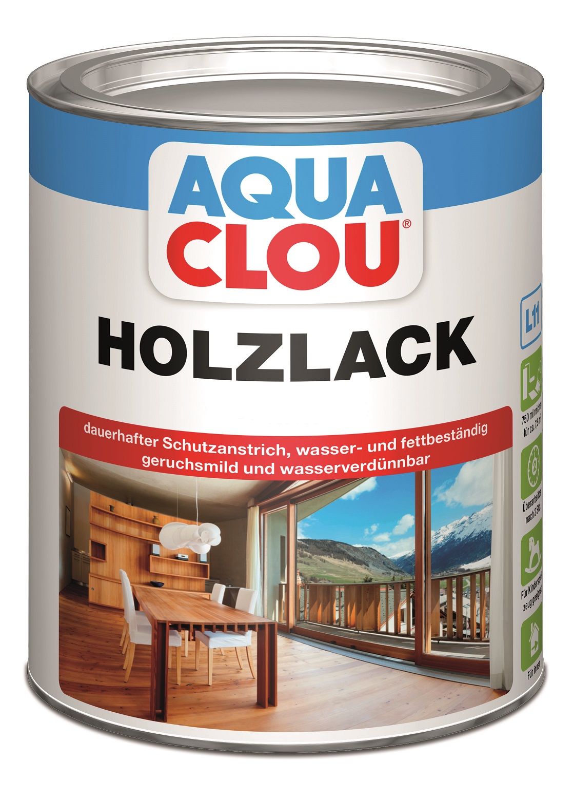 AQUA CLOU Holzlack L11, 750 ml - Farblos, matt