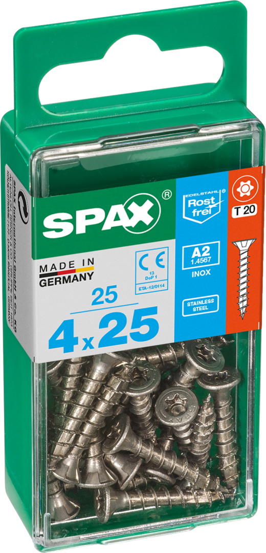 SPAX® Edelstahlschraube Senkkopf T-STAR plus® Vollgewinde 4x25 mm 25 Stück