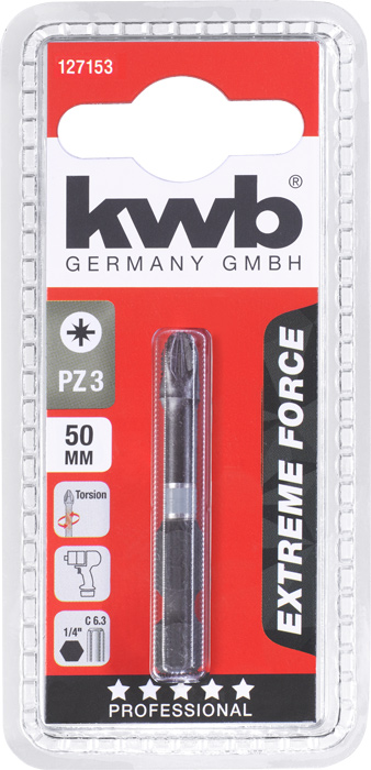 kwb EXTREME FORCE Bits, 50 mm, PZ 3