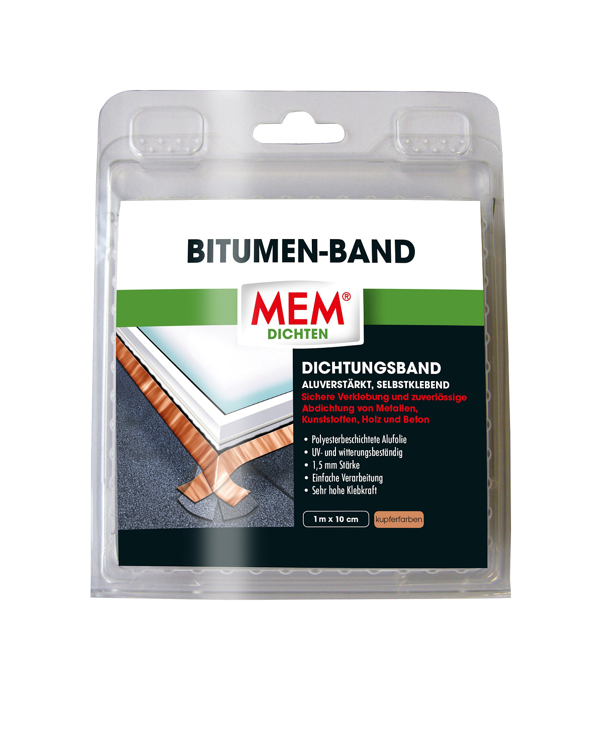Bitumen-Band kupfer 10 cm x 1 m