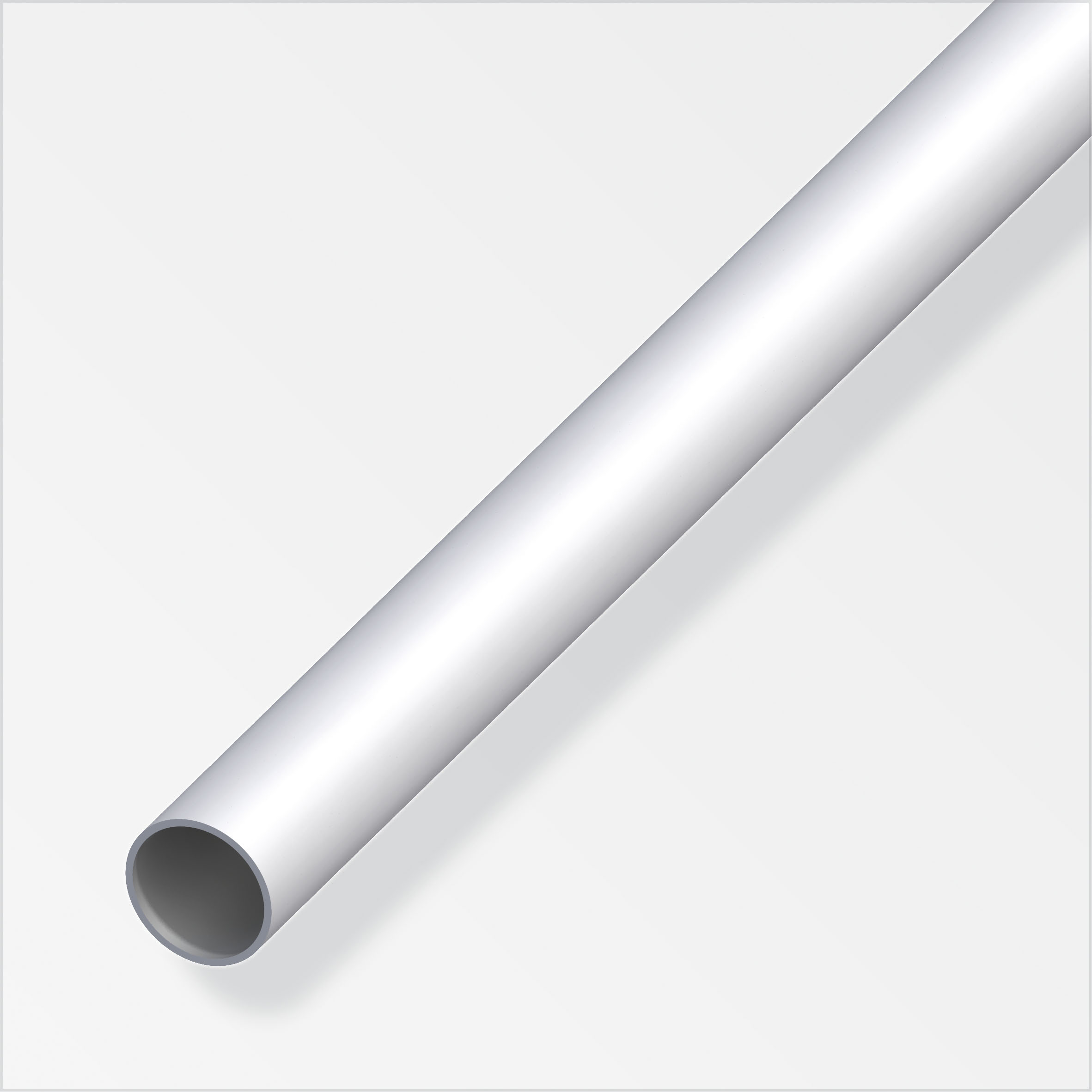 alfer® Rundrohr Alu eloxiert, Silber 2 m, 8 × 1 mm