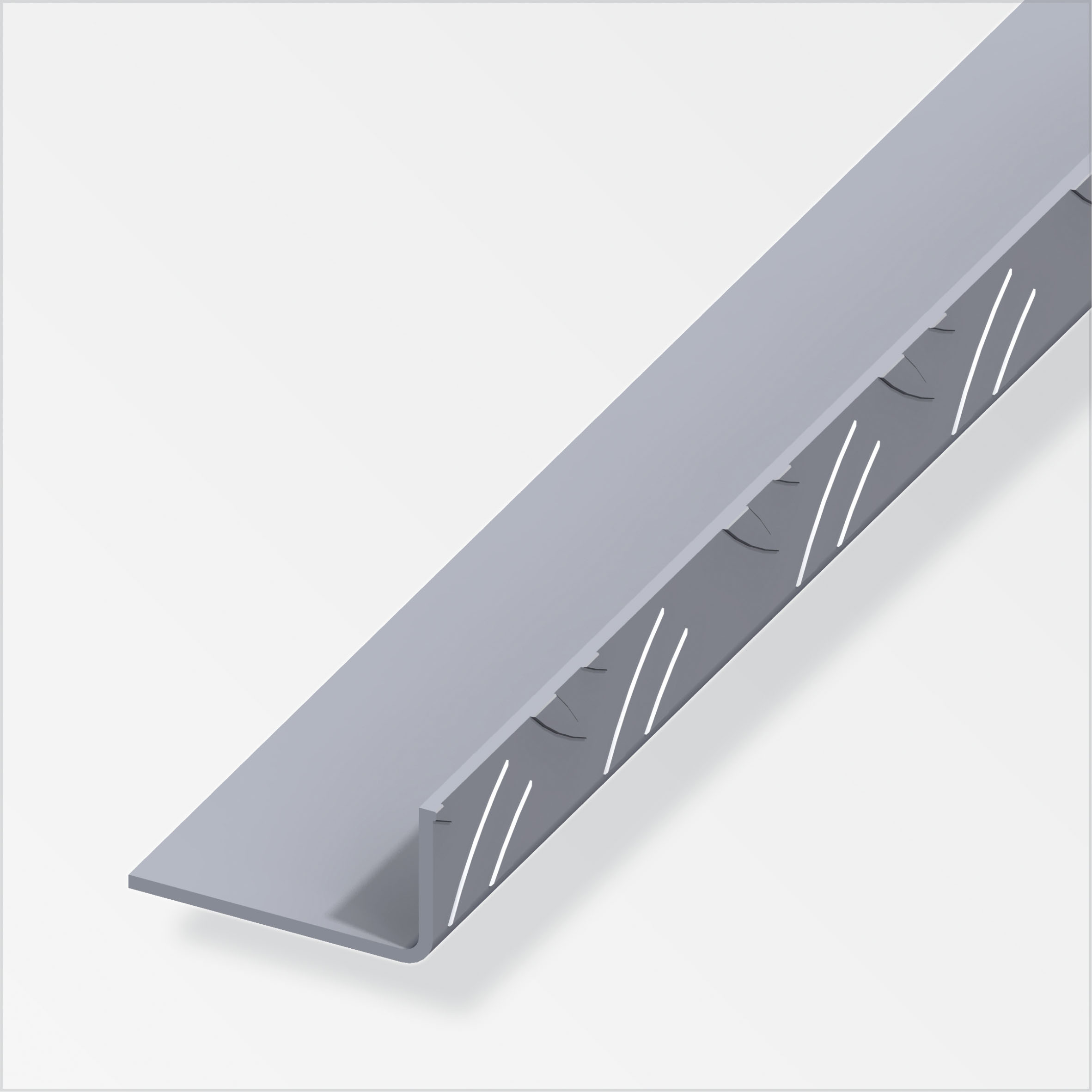 combitech® Riffelblech-Winkel ungleichschenklig, Alu blank 1 m, 65,6 × 35,5 mm
