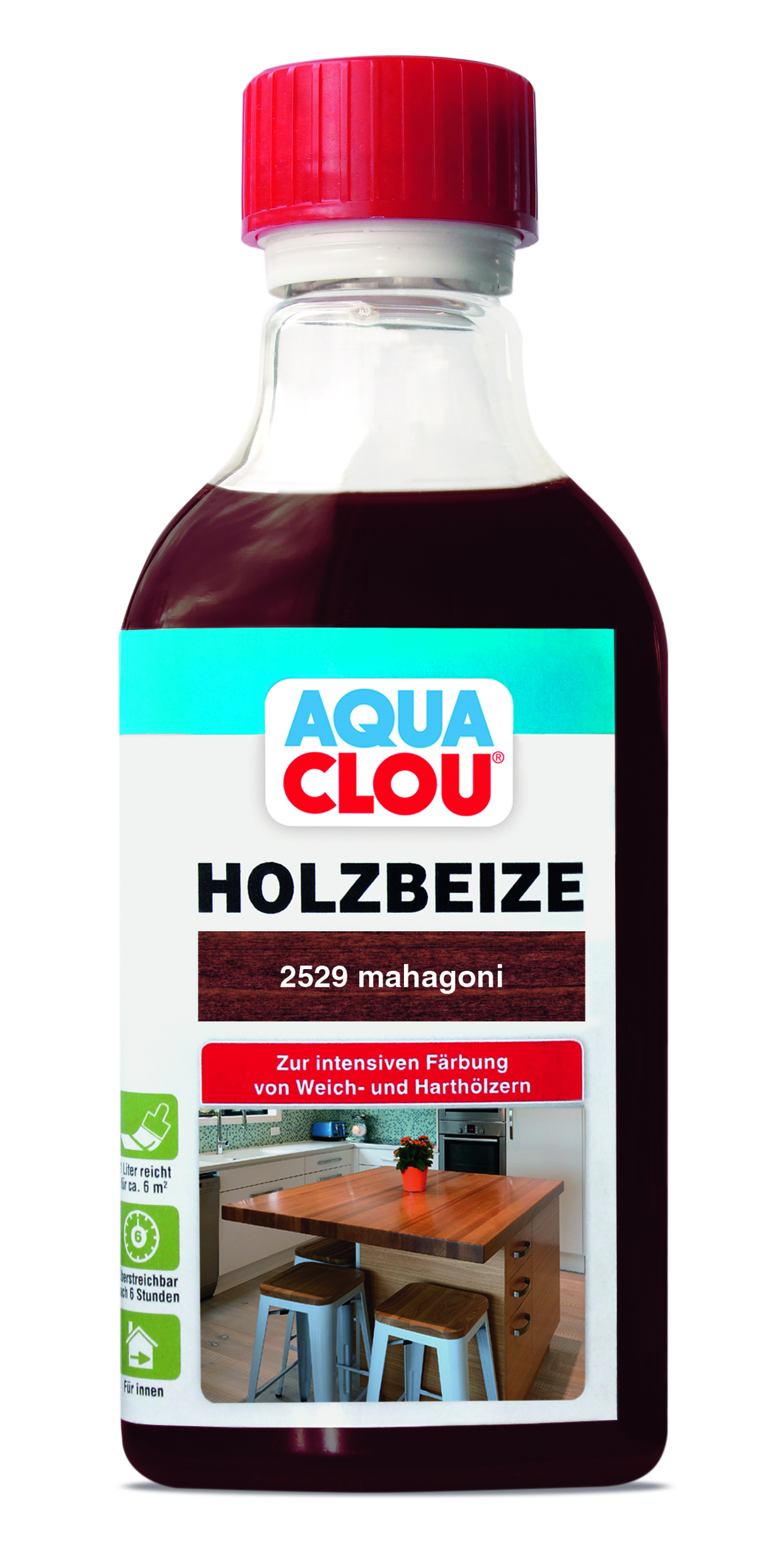 AQUA CLOU Holzbeize B11, 250 ml - 2529 Mahagoni