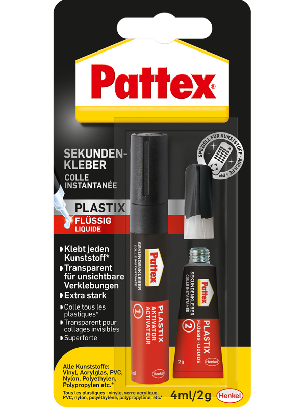 Pattex® Sekundenkleber Plastik flüssig 4 ml/2 g