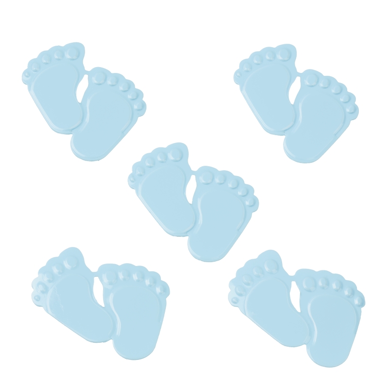 HobbyFun Flitter-Baby-Füße, Konfetti, ca. 1,5 cm, Blau, ca. 5 g