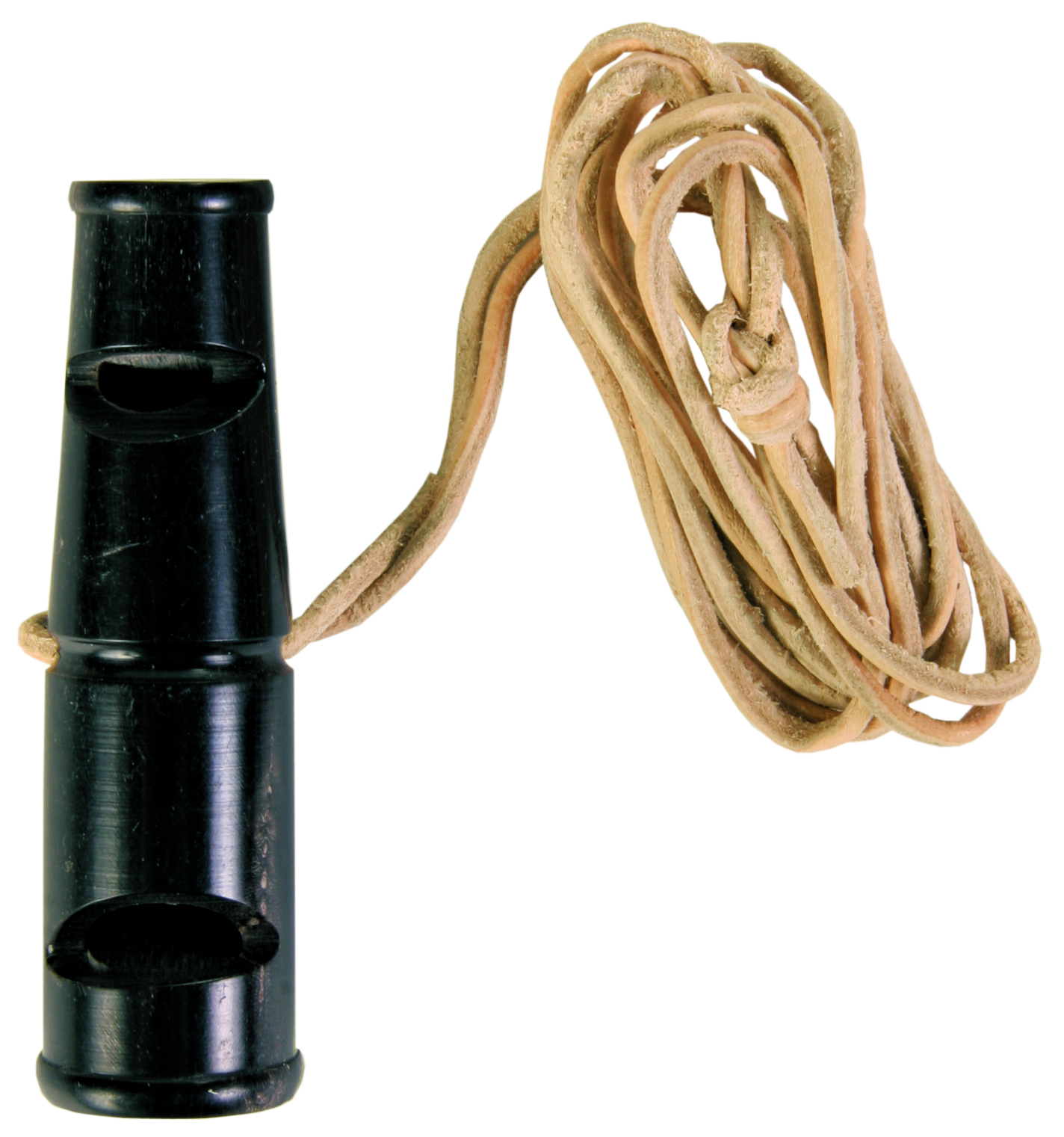 Büffelhornpfeife mit Lederband, 6 cm
