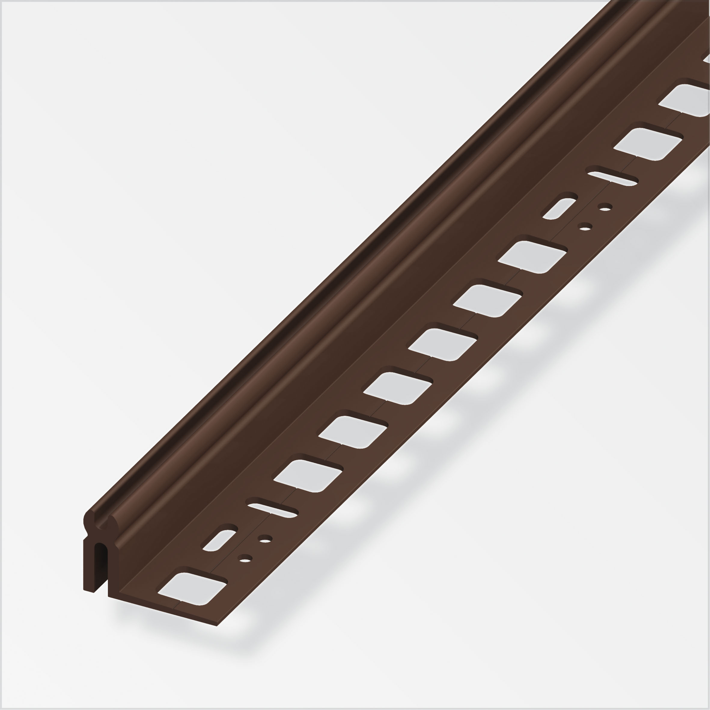 clipstech® Trägerprofil Kunststoff, Braun 1 m, 23 × 30 mm