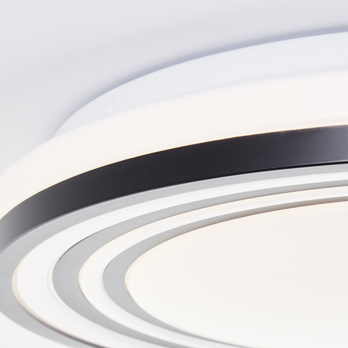 brelight LED-Deckenleuchte Kobana Ø 37 cm mit Innenkreis, 26 W, Schwarz